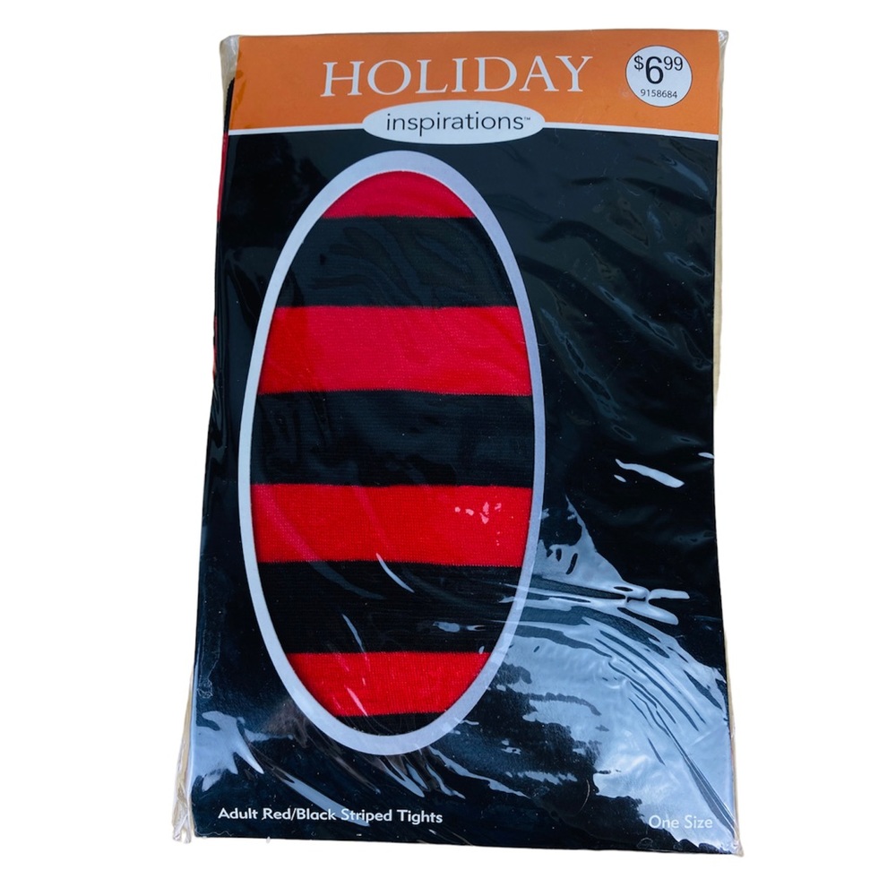 Striped Red & Black Tights